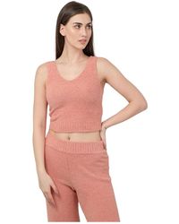 UGG - Tops ,Roze ,Polyester Gezellig Zalm Pluche Top - Lyst