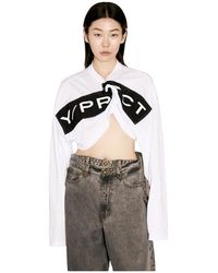 Y. Project - Scrunched Logo Print T-Shirt - Lyst