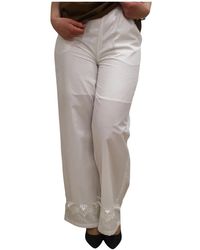 White Wise - Wide Trousers - Lyst