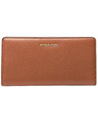Michael Kors - Slanke Leren Portemonnee Met Drukknoopsluiting - Lyst