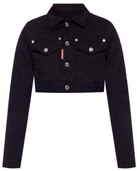 DSquared² Printed Cropped Jacket - Zwart