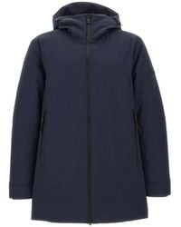 Peuterey - Jassen ,Blauw ,Parka Met Logopatch - Lyst
