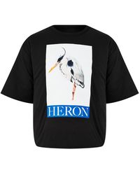 Heron Preston - Tops ,Zwart ,Katoen Vogel Logo Gewatteerd T-Shirt Zwart Katoen - Lyst