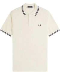Fred Perry - Tops ,Katoen Double Stripe Polo Shirt - Lyst