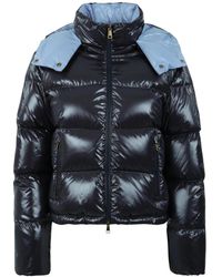Moncler - Jassen ,Blauw ,Nylon Niveole Korte Puffer Jas - Lyst