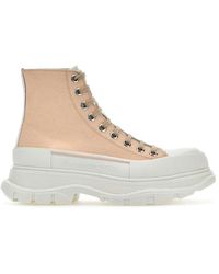 McQueen - Skin Canvas Tread Slick Sneakers - Lyst