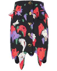 Moschino - Asymmetrische Bloemige Rok - Lyst