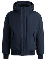 HUGO - Blauwe Waterafstotende Parka Ottoman Jas - Lyst