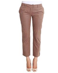 CoSTUME NATIONAL - Brown cropped corduroys pants - Lyst