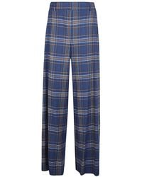 Niu - Broeken ,Blauw ,Wijde Geruite Broek - Lyst