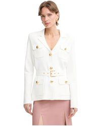 Elisabetta Franchi - Jassen ,Wit ,Roma Knit Jacket - Lyst