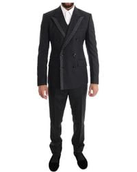 Dolce & Gabbana - Grauer Zweireihiger 3-teiliger Anzug - Lyst