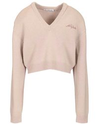 Acne Studios - Wollen Trui Met V-Hals - Lyst