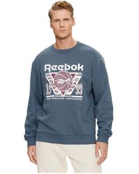 Reebok - Fitness ,Blauw ,Katoen Basketball Regular Fit Sweatshirt - Lyst