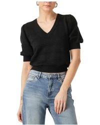 Minus - Truien & Vesten ,Zwart ,Zwarte Gebreide Trui Voor Vrouwen - Lyst