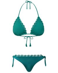 Twinset - Badmode ,Groen ,Katoen Triangle Bikini Set - Lyst