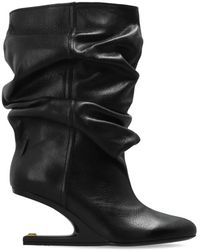 Balmain - No Wedge Ankle Boots Aus Strukturiertem Leder - Lyst