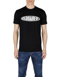 DSquared² - Magliette in cotone girocollo a manica corta con logo stampato - Lyst