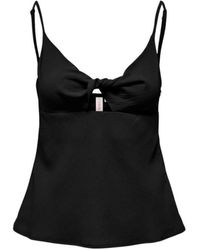 ONLY - Tops ,Zwart ,Polyester Sleeveless Top - Lyst