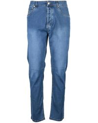 Brunello Cucinelli - Jeans ,Blauw ,Katoen Tessuto Sottile Straight Jeans - Lyst