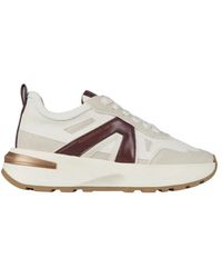 Alexander Smith - Schoenen ,Veelkleurig ,Leer Liverpool Sneakers Van Leer En Suède Wit Met Bordeaux Zijlogo - Lyst