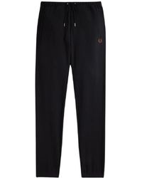 Fred Perry - Broeken ,Zwart ,Katoen Premium French Terry Sportbroek - Lyst