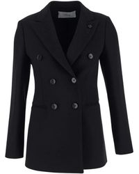 Lardini - Double-Breasted Wollen Jas - Lyst