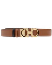 Ferragamo - Accessoires ,Bruin ,Leer Gancini Reversible Belt - Lyst