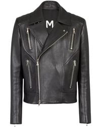 Balmain - Zwarte Leren Bikerjack - Lyst
