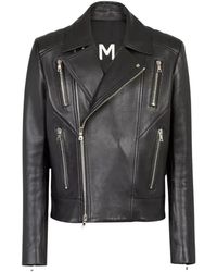 Balmain - Zwarte Leren Bikerjack - Lyst