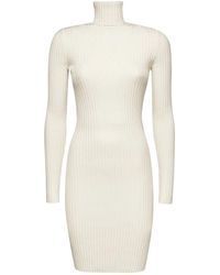 Wolford - Kleedjes ,Wit ,Katoen Merino Rib Jurk - Lyst