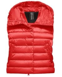 Bomboogie - Glanzend Gewatteerd Nylon Vest Met Capuchon - Lyst
