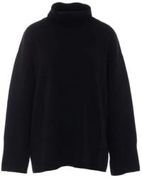 Pinko - Truien & Vesten ,Zwart ,Gebreide Trui Met Hoge Hals - Lyst