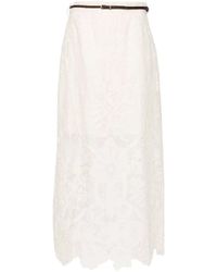 Zimmermann - Ottie Midi-Rok Met Borduurwerk - Lyst
