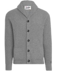 MC2 Saint Barth - Truien & Vesten ,Grijs ,Wol Glasgow Wool Cardigan - Lyst