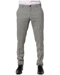 Dolce & Gabbana - Broeken ,Grijs ,Katoen Cotton Skinny Dress Formele Pantalon - Lyst