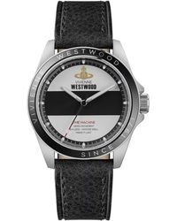 Vivienne Westwood - Accessoires ,Zwart ,Blackwall Quartz Horloge Zwart Leren Band - Lyst