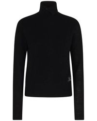 Burberry - Truien & Vesten ,Zwart ,Wol Alpaca En Wol Blend Turtleneck - Lyst