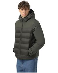 Geox - Jassen ,Groen ,Leer Sapienza Short Parka - Lyst