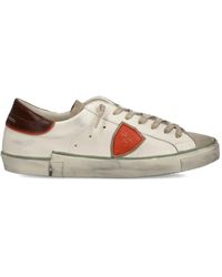 Philippe Model - Schoenen ,Wit ,Leer Witte Leren En Stoffen Sneakers - Lyst