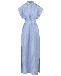 8pm - Kleedjes ,Blauw ,Polyester Stijlvolle Maxi Jurk - Lyst