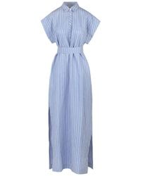 8pm - Kleedjes ,Blauw ,Polyester Stijlvolle Maxi Jurk - Lyst