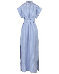 8pm - Kleedjes ,Blauw ,Polyester Stijlvolle Maxi Jurk - Lyst