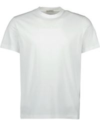 Moncler - Tops ,Wit ,Katoen Wit Logo T-Shirt Lente-Zomer 2025 - Lyst