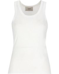 Coperni - Tops ,Wit ,Katoen Logo Geborduurde Tanktop - Lyst