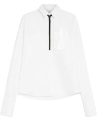 Sportmax - Overhemden ,Wit ,Katoen Oversized Wit Poplin Overhemd - Lyst