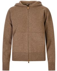 Agnona - Hoodies & Sweatvesten ,Bruin ,Zip-Through Sweatshirt - Lyst