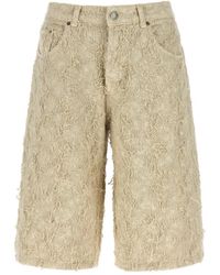 Haikure - Becky Fur Denim Bermuda Shorts - Lyst