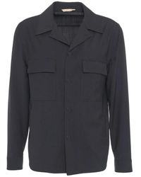 BRIGLIA - Blaue woll-overshirt-jacke - Lyst