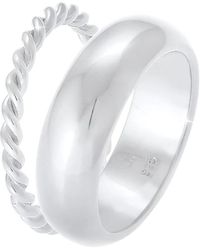 Elli Jewelry - Basic Twisted 2-Pack Band Ring Set - Lyst